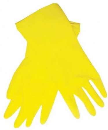 Перчатки GLOVES латексные хозяйственные с х/б напылением плотные М (желтые) 